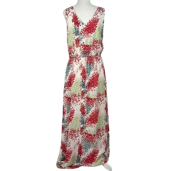 LUCKY BRAND MAXI MULTI COLOR FLORAL PRINT DRESS‎ - Picture 3 of 8